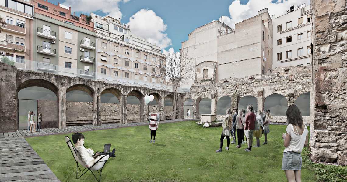 restauro chiostro S.Francesco Cagliari - render