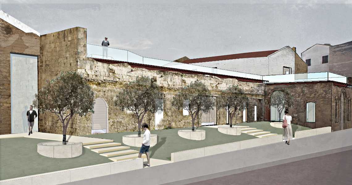 restauro chiostro S.Francesco Cagliari - render