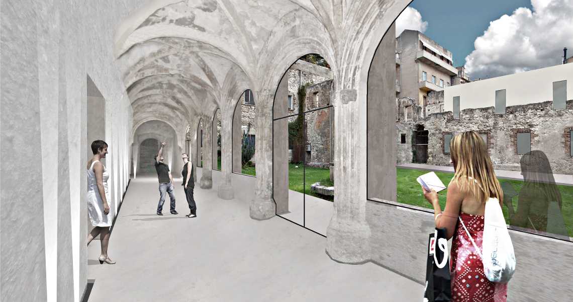 restauro chiostro S.Francesco Cagliari - render