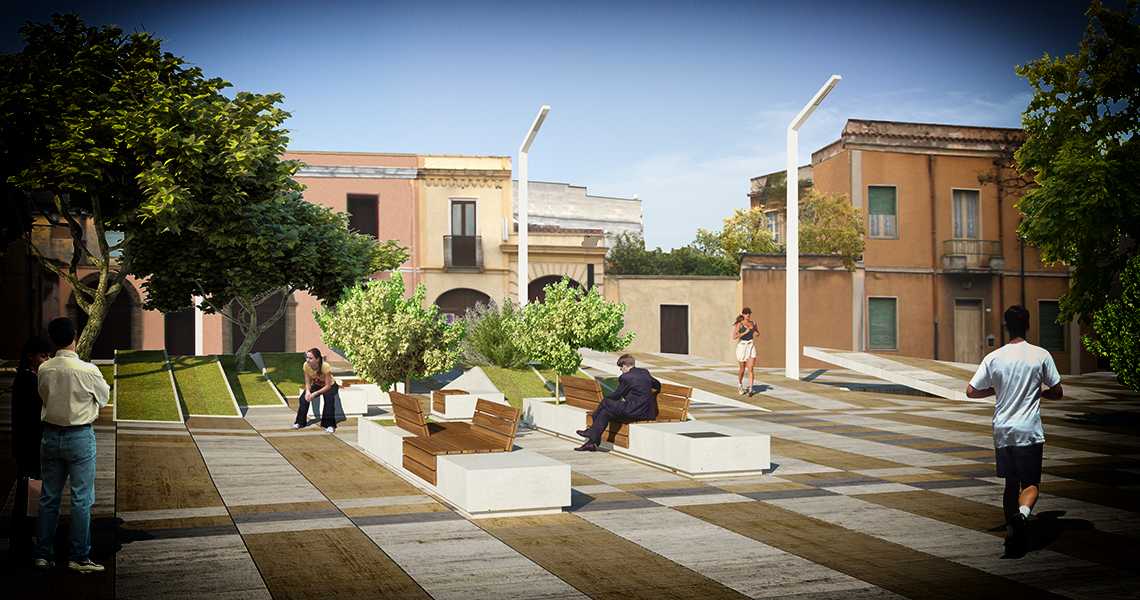 Riqualificazione piazza San Giorgio vista di dettaglio